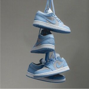 Nike Air Jordan 1 Low Football Grey White Aluminum UNC